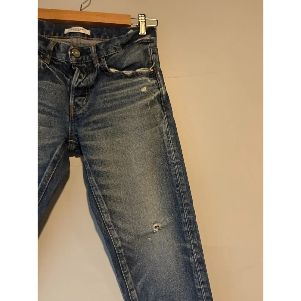Moussy Vintage Distressed Medium Wash Straight Leg Jeans Size 25 - Picture 4 of 11